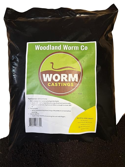 Earth Worm Castings for Plants 20 LB – Soil Amendment and Natural Fertilizer for Gardening, Vegetables, Lawns and Indoor Plants – Odor-Free, All-Natural