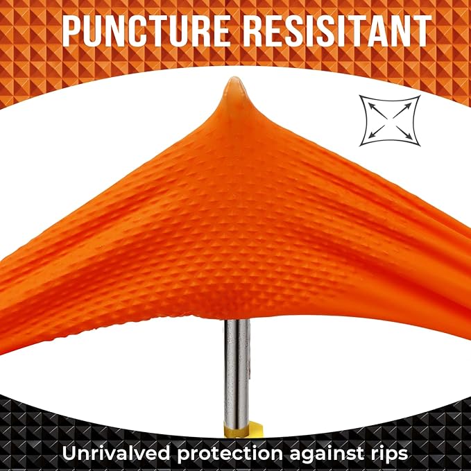 10 Mil Diamond Textured Nitrile Gloves, Heavy Duty Disposable, Extra Thick, Latex & Powder Free, Chemical and Puncture Resistant, Ideal for Auto Repair, Cleaning, Painting, X-Large