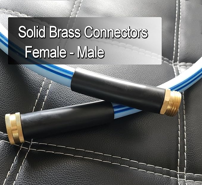 Atlantic Heavy Duty Garden Hose 8 ft x 5/8 Inch Blue Color, Short Connection Leader Hose with Male-Female Connectors.(8 Feet)