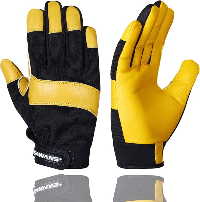 Leather Gardening Gloves Working for Women and Men Utility Dexterity Breathable Garden Work Safety Gloves