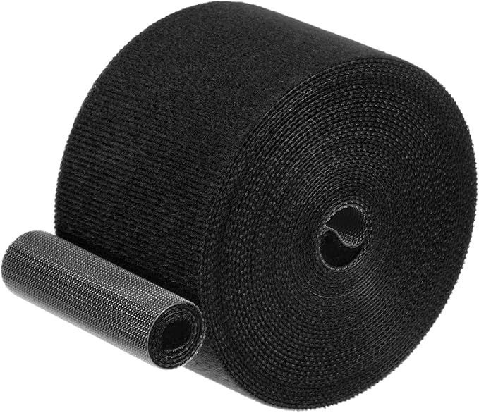 1-Roll Garden Plant Tape, 16 ft x 2 in Garden Hook and Loop Plant Ties Multi-Purpose Use Adjustable and Reusable Twist Wire Tape for Plants/Flowers/Vines [Black]
