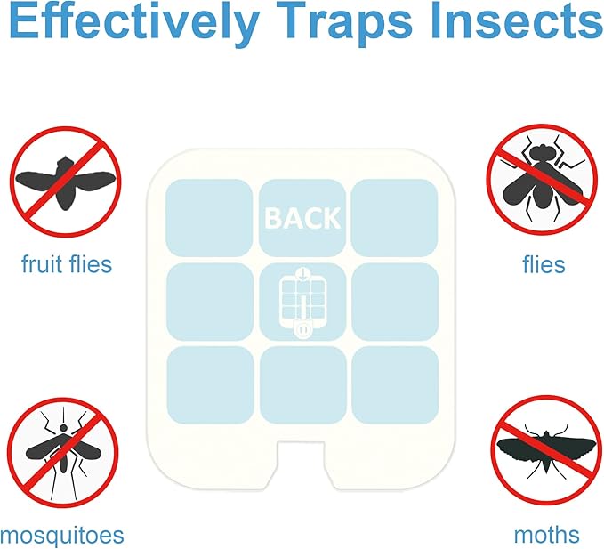 10 Pack Replacement Glue Boards for Dynatrap DT3005W Dot and Safer Home SH502 Plug-in Indoor Insect Trap Mosquito Trap Refills Glue Cards