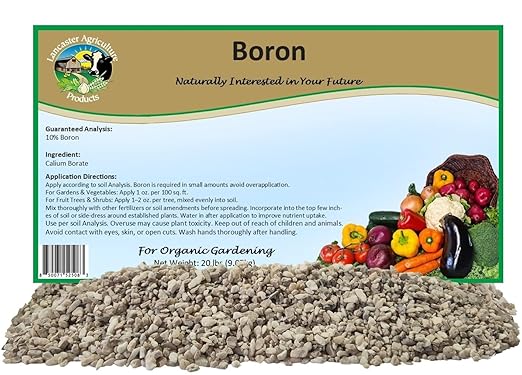 Boron 20 Pound Fertilizer for Plants – Natural Micronutrient Soil Amendment for Fruits, Vegetables, and Crops – Lancaster Ag Products