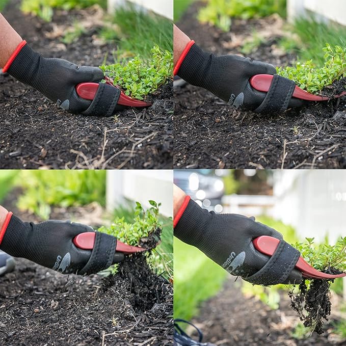 UpBloom - Garden Hand Cultivator Includes 2 Pairs of Spandex Gardening Gloves - ergonomically Designed to rake, dig, Weed, Plant, Aerate and Cultivate Vegetable and Flower beds (Small)