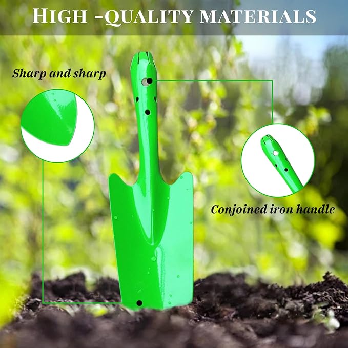 Garden Trowel for Digging and Planting, Mini Colorful Metal Hand Shovel, Small Trowel Set Garden Tools for Flower Soil Planting Digging Transplanting Ideal Gardening Gift for Kids