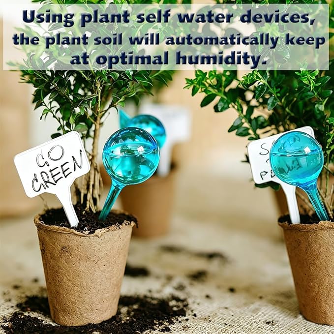 Plant Self Watering Globe, Small 6pcs Plant Watering Stakes Automatic Plant Watering Bulb System Spikes, Flower Automatic Watering Device, Garden Self Waterer for Indoor Outdoor Plant