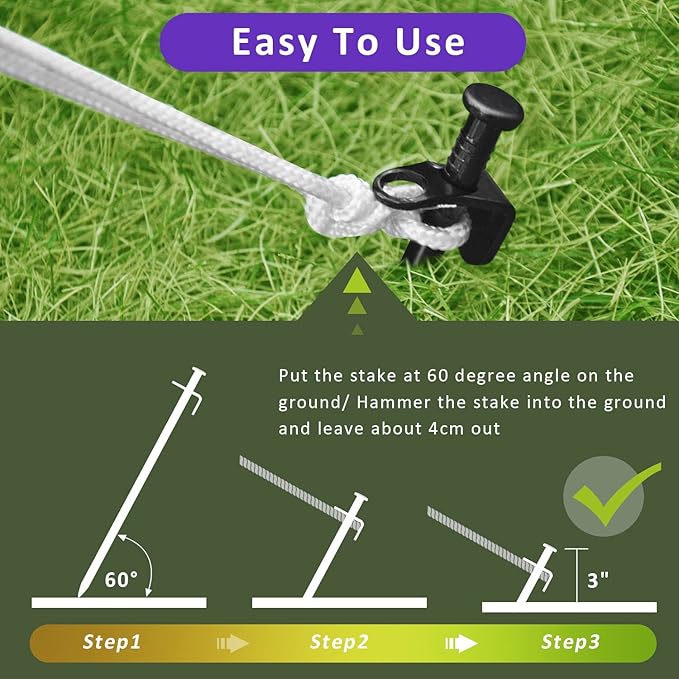 Heavy Duty Steel Tree Support Kit, Tree Stake Kit for Newly Planted Trees Against Bad Weather, Include 6 PCS Tree Straps for Staking, 6 PCS Tree Stakes and 2 PCS Rope of 31.2 FT for Anchoring (2)