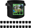 20 Pack 15 Gallon Plant Grow Bags, Breathable Felt Non-Woven Aeration Fabric Plant Grow Pots, Garden Planting Containers for Nursery Vegetable Flower Grow Bags with Handles (19.7x11.8inch)