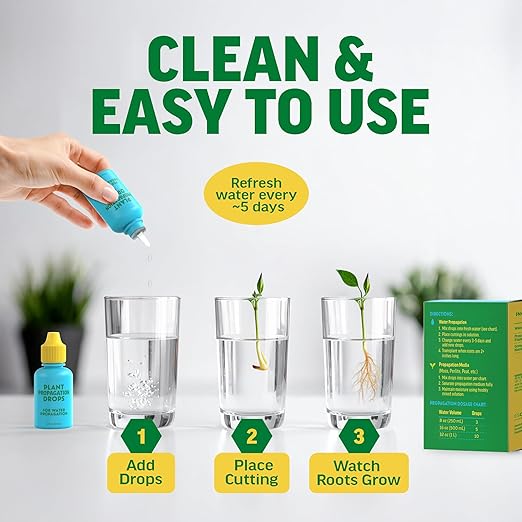 Rooting Drops for Plant Propagation | for Faster, Stronger Roots & Less Shock | Propagation Drops for Water, Soil, Moss, & More! Supports Plant Health During Repotting | for All Your Props & Cuttings