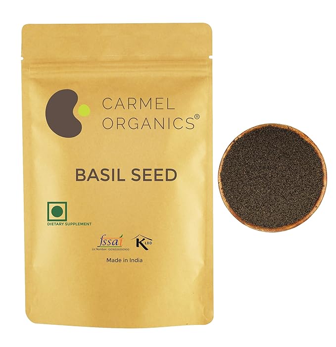 Edible Basil Seeds. | 24 Ounce or 1.5 Lb/680 grams | Tukmaria Sabja Seeds| Rich in Fibers | Add to Smoothies | Non GMO | Keto + non Gluten | Natural | By Carmel Organics