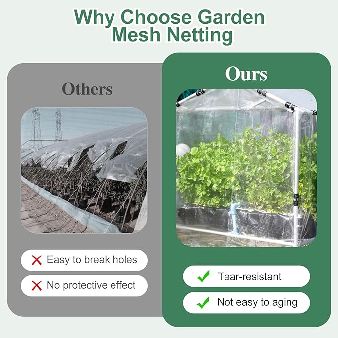 Garden Netting Pest Barrier 10X33FT Ultra Fine Garden Neting Plant Cover Garden Mesh Barrier Garden Netting for Raised Beds Insect Netting Mesh Cover Protection for Vegetable Flower Fruits Greenhouse