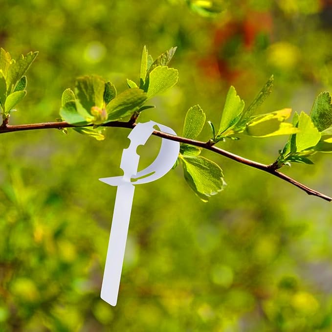 Plant Labels 200Pcs Yuanling Plastic Plant Tree Tags Wrap Around Hanging Tags Nursery Tree Markers Adjustable Garden Labels for Indoor Outdoor Gardening Plants (White)