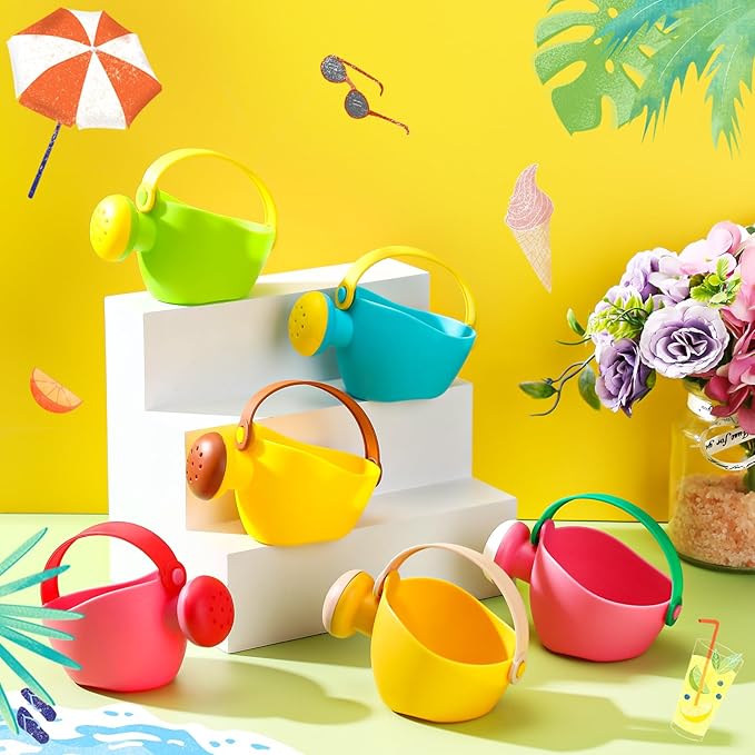Gemscream 12 Pcs Watering Can Set Small Plastic Beach Watering Can Bath Toy Toddler Gardening Equipment Toy for Girl Boy Beach Outdoor Garden