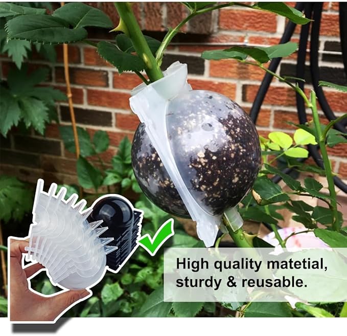 20 PCS Air Layering Pods, Reusable Transparent Grafting Ball Air Layering Propagation Kit Plant Root Growing Box for Fast Tree Propagation Tubes Kit (With Extra Zip Ties)