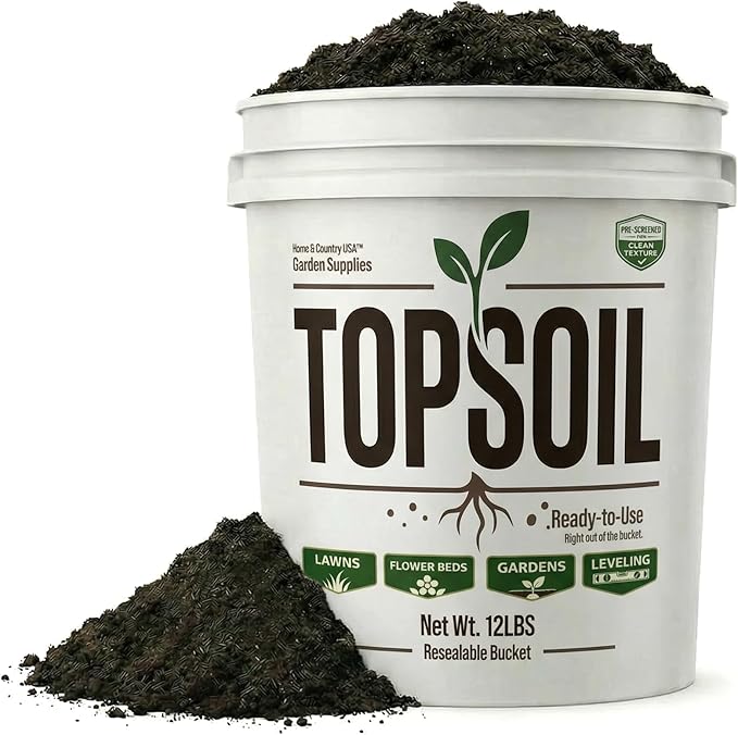 All Purpose Top Soil Pail, Garden Potting Soil Indoor Plants Mix and Potting Soil Outdoor Plants, Versatile Potting Mix for Flowers Vegetables Shrubs and Landscaping (12 lb)