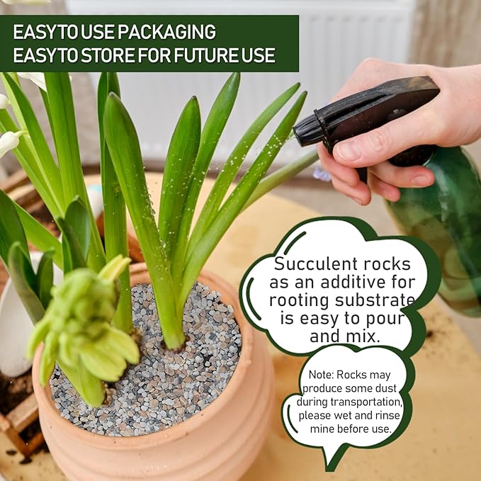 2 LB GreyMixed Pea Gravel, Natural Succulent and Cactus Gravel Pebbles, Pebbles for Indoor Plants, Natural Gardens Mulching, for Houseplants, for Aquarium Gravel, to Maintain Soil Aeration(4-6mm)