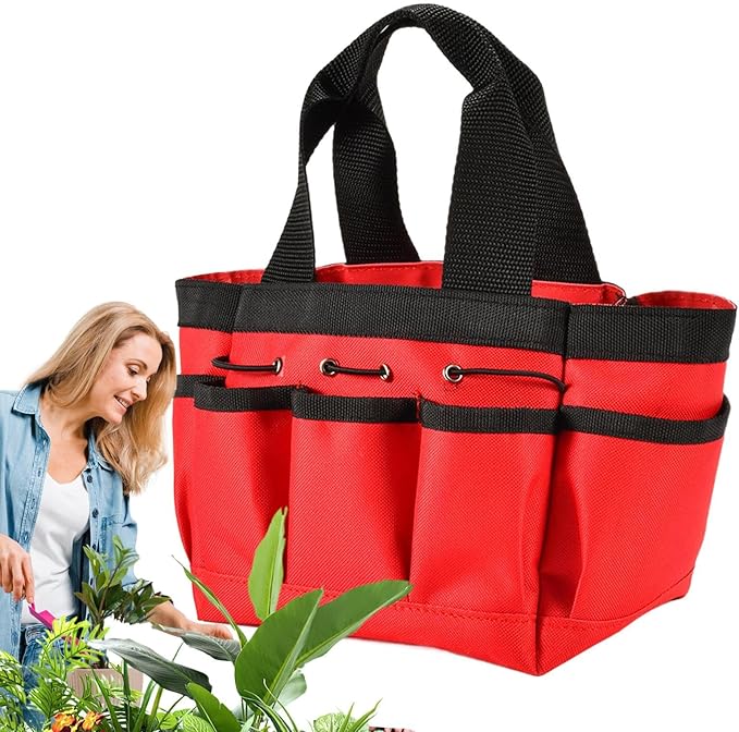 Garden Tool Storage Tote - Reinforced Carry Bag, Multiple Compartment Organizer, Tear-Resistant Material, Easy-to-Clean Outdoor Accessory Holder | Lawn Equipment Container Used for Yard Work, Garden