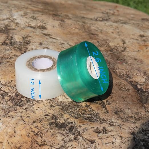 Grafting Tape 2 PCS, Stretchable Garden Grafting Tape Plants Repair Tapes for Floral Fruit Tree and Poly Budding Tape - Green & White