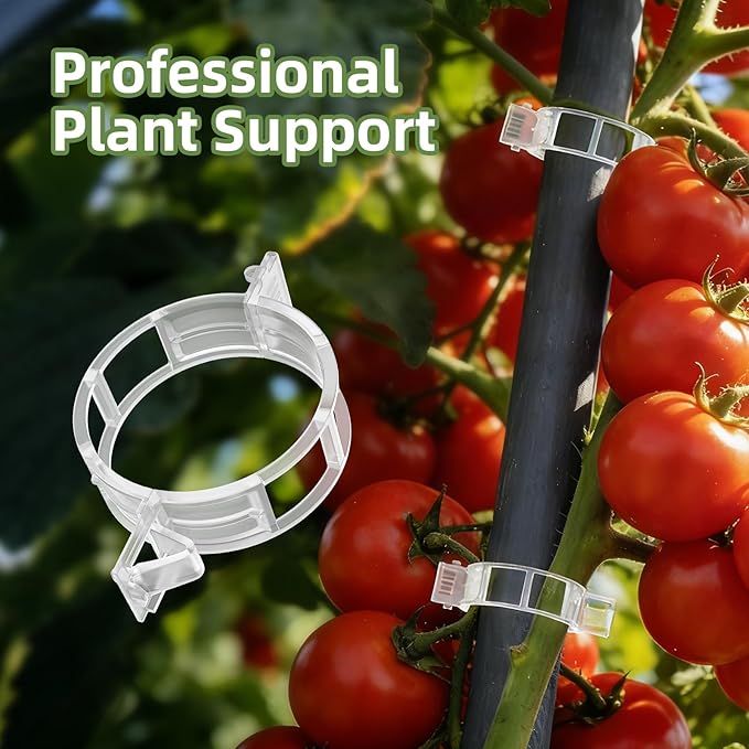 300Pcs Tomato Clips, Plant Clips Plastic Trellis Clips Garden Plant Clips for Tomatoes, Cucumbers, Vines, Reusable Garden Clips to Make Plants Grow Upright, Indoor Outdoor Gardening Supplies