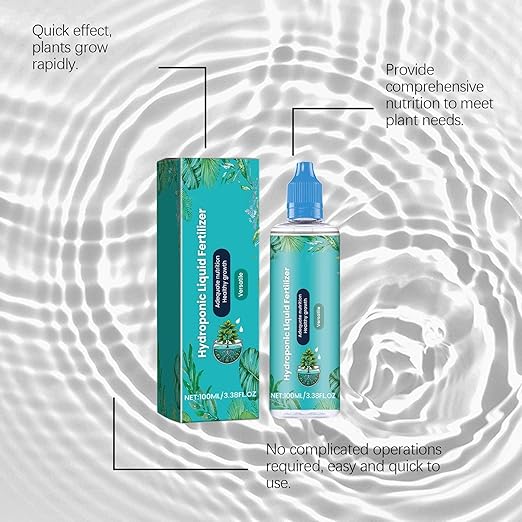 Plant Fertilizer Liquid - Hydroponic Liquid Fertilizer | leaaf Growth Nutrient Solution | Nutrient-Rich Hydroponics Growing System | Water Soluble Food | All-Purpose Solution 100ml Concentrate, Blue