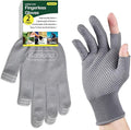 Open Finger Nylon Glove for Grafting/Budding/Bonsai. Lightweight 2 Half-Finger Slip Breathable Fingerless Garden Gloves for Garden Tools-2 Pairs