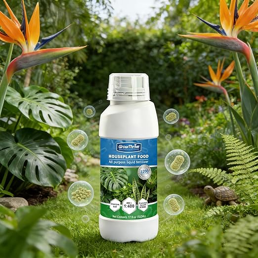 Organic Microbial Plant Fertilizer Liquid, 17oz (502ml) – Probiotic Nutrient for Indoor & Outdoor Green Plants, Monstera, Pothos, ZZ Plant & Potted Plants