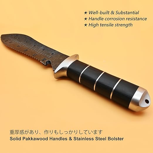 TONMA Hori Hori Garden Knife [Made in Japan] Heavy Duty Stainless Steel Japanese Hori Knife with Sheath Garden Tools for Weeding, Digging, Cutting, Pruning, 7.25-Inch Blade, Full Tang