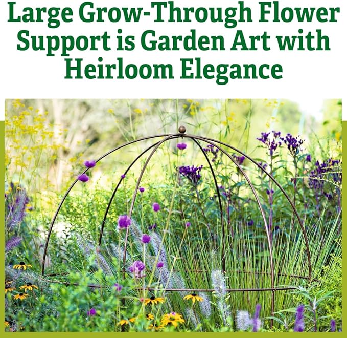 Gardener’s Supply Company Jardin Bird Cage Plant Support | Large Sturdy Grow-Through Steel Flower Trellis Garden Decor | Best for Peonies, Baptisia, Sedum & Other Perennials - 36 Inch
