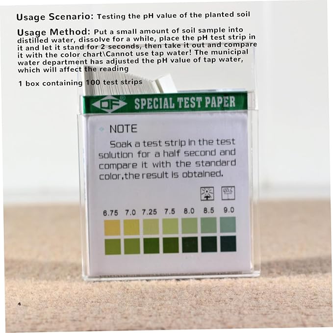 Soil Test Kit, 100PCS 4.5-9 Range Soil Testing Kit, Easy to Use Tester Paper, Water and Test for Lawns Garden Yard Home Testing