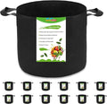 12-Pack 10 Gallon Plant Grow Bags, Heavy Duty Aeration Fabric Pots with Handles for Garden and Planting