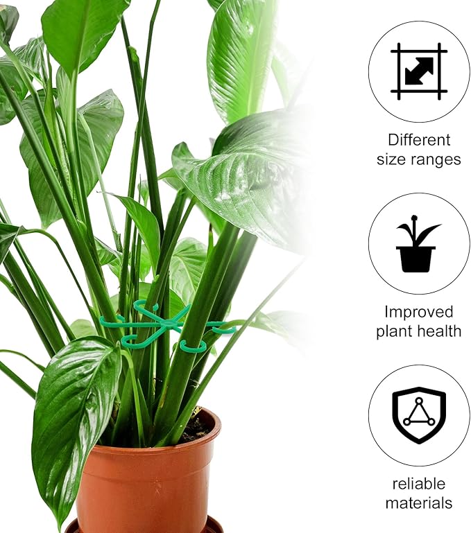 4pcs Plant Stem Support, Climbing Houseplant Leaf Support Ring Plant Climbers Stem Holders Plants Climbing Rack Plant Flower Gardening Growth Cultivation Accessories Tools(Green)