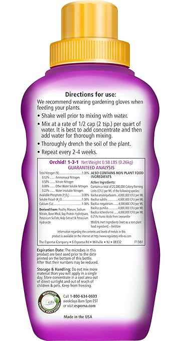 Espoma Organic Orchid! 8-Ounce Concentrated Plant Food – Plant Fertilizer and Bloom Booster for All Orchids and Bromeliads. Ideal for Phalaenopsis, Dendrobium, and Other Types of Orchids. Pack of 2