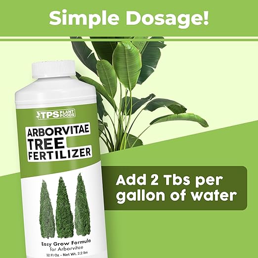 Arborvitae Tree Fertilizer for All Arborvitaes, Evergreen Shrubs and Thuja Trees, Liquid Plant Food, 32 oz (1 Quart)