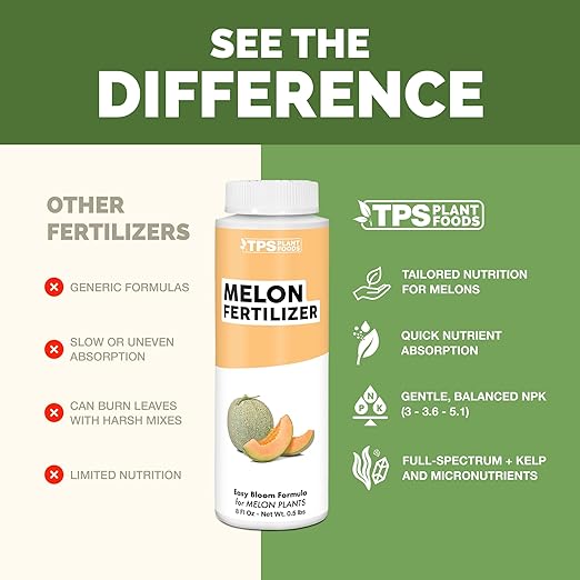 Melon Fertilizer – Liquid Plant Food for Bigger Melons, Stronger Vines & Better Fruit Development, 32 oz