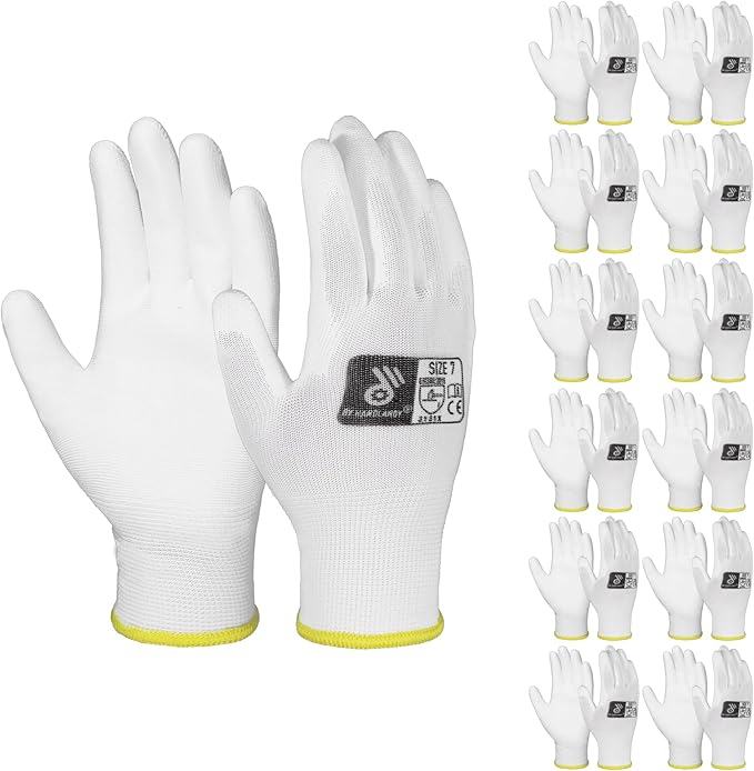 HLDD HANDLANDY PU Coated Safety Work Gloves, 6/12 Pairs Work Gloves