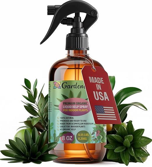 GARDENERA Professional Organic Liquid Kelp Spray for Original Plants - 8 oz - Ready-to-Use Fully Organic Seaweed & Kelp Fertilizer Mist