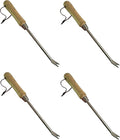 Garden Guru Eco Dandelion Weeder Tool w/Ergonomic Wood Handle - 100% Recycled Stainless Steel - Rust Resistant - FSC Certified Wood - Weed Puller for Planting Weeding Flower & Vegetable Care, 4 Pack
