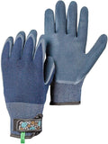 Garden Latex Protective Gardening Gloves | Close-Fitting Sustainable Yarn Gloves for Planting, Weeding and Gardening - Indigo - 7