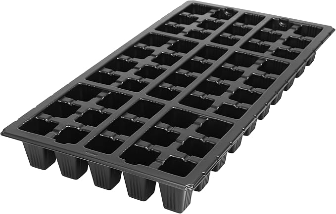 SUNPACK 21" x 11" Heavy Duty 50-Cell Square Insert, Black, 2.5" (Pack of 30) - Ideal for Greenhouses or Indoor Gardening - Holds Up to 50 Different Seeds