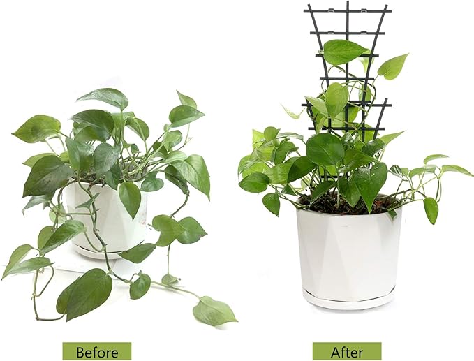 Feitore Mini Plant Trellis Garden Trellis for Climbing Plants Outdoor Plastic Superimposed Potted Plant Support Flower Supports (4 Pcs)
