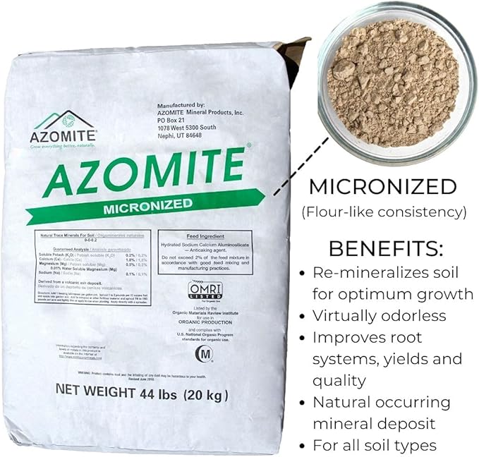 5 Pounds of Azomite - Organic Trace Mineral Powder - 67 Essential Minerals for You and Your Garden by Raw Supply