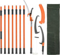 VEVOR Manual Pole Saw, 7.3-27 ft Extendable Tree Pruner, Sharp Steel Blade and Scissors High Branches Trimming, Branch Trimmer with Lightweight 8 Fiberglass Handles, for Pruning Palms and Shrubs