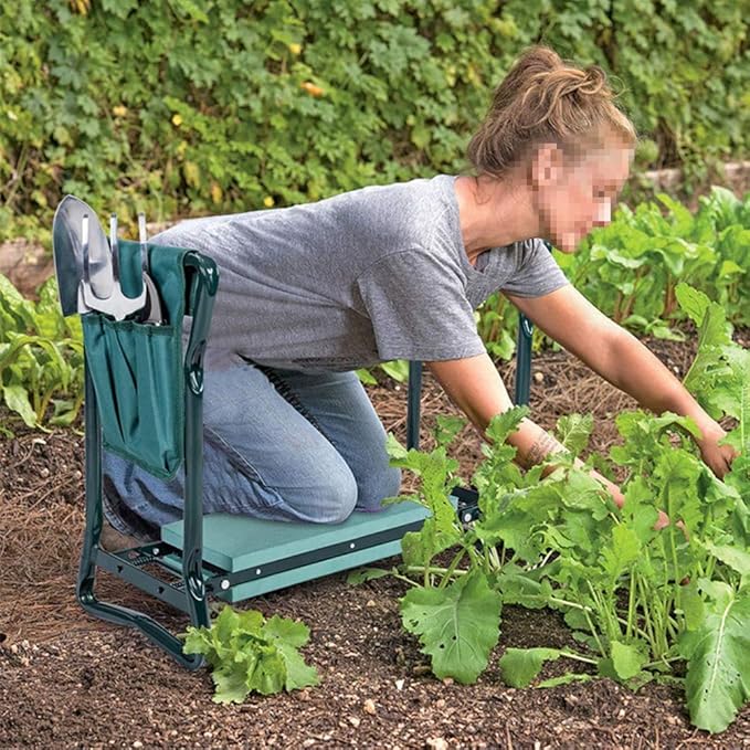 Gonetre Garden Tool Organizer Bag for Garden Kneeler, 600D Oxford Cloth Tool Bag Pouch Bag Multiple Storage Pockets Organizer for Outdoor Gardening Kneeling Stool 11.81 * 7.48 * 0.19 in
