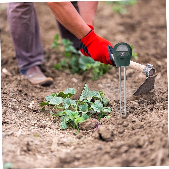Kisangel 3 in 1 Mini Soil Tester for Garden and Farm Soil Moisture pH and Light Measurements No Battery Required