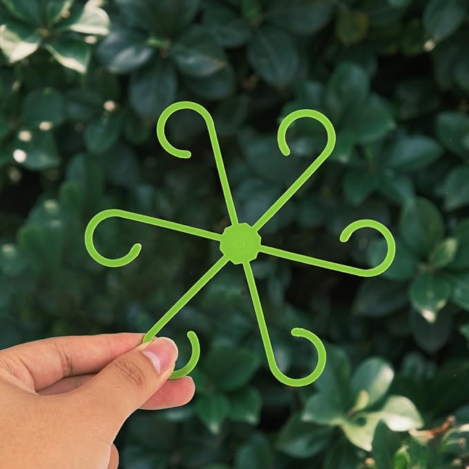 32 Pcs Plant Stem Support, Climbing Houseplant Stem Supports, Plants Holder Hook for Indoor Home Garden, 4 Sizes Eight for Each Size (Green)