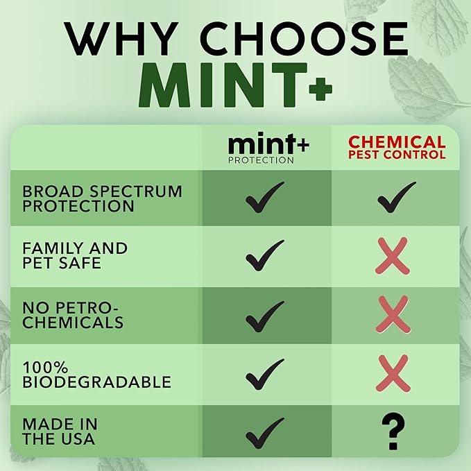 Mint+ Plant Protection Spray, Insect & Pest Control for Indoor & Outdoor Plants, 16 oz (475mL)