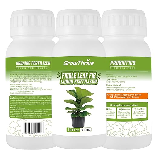 10oz Fiddle Leaf Fig Plant Food for All Fig and Other Ficus Trees, Liquid Houseplant Fertilizer for Ficus Plants, Ideal Fiddle Leaf Fertilizer, Ficus Plant Food for Improves Leaves and Branches