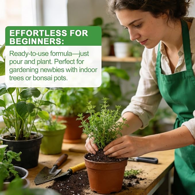 Organic Potting Soil Mix for Indoor Plants & Herb Gardens 10qt- All-Purpose Nutrient-Rich Natural Soil