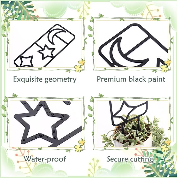 4 Pcs Indoor Plant Trellis for Climbing Plants, Small Trellis for Potted Plants, Garden Metal Trellis Plant Support Trellis with Different Patterns for Vine Ivy Flower (Unique)