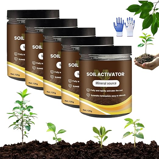 Soil Activator for Plants, 2025 New Soil Activated Treasure, Organic Soils Activator & Plant Fertilizer for Potting Mix, and Seedling Compost, Promote Plant Rooting (5Pcs)